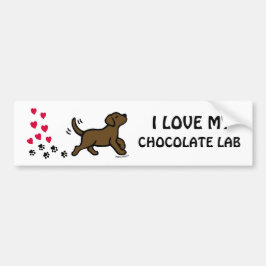 Chocolate Labrador Heart Valentine Sticker Bildekal