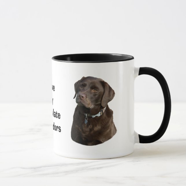 Chocolate Labrador hund foto porträtt Mugg (Höger)