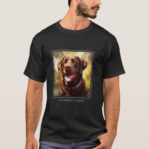 Chocolate Labrador Hund Garden Flowers Painting Pe T Shirt