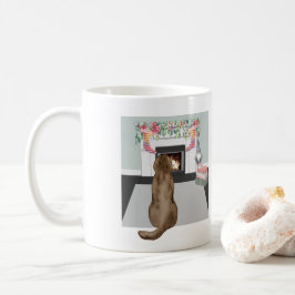 Chocolate Labrador Hund julfireplace Scene Kaffemugg