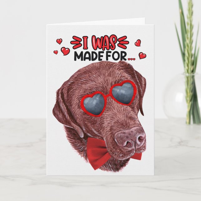 Chocolate Labrador Hund Loving You Valentine Helgkort (Framsida)