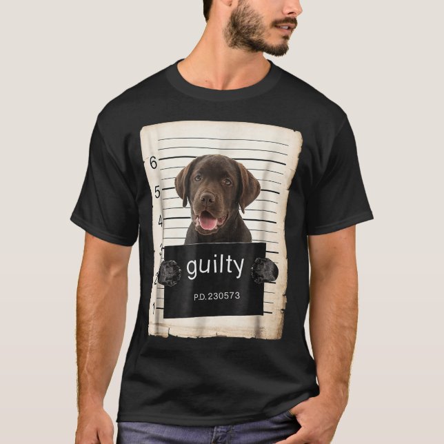 Chocolate Labrador Hund mugg sköt dåligt badminton T Shirt (Framsida)