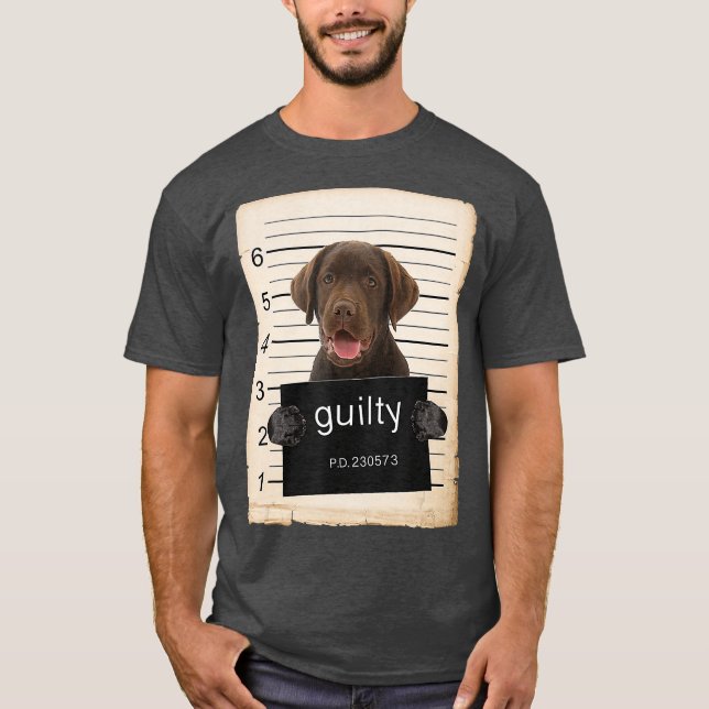 Chocolate labrador Hund mugg sköt dåligt hund T Shirt (Framsida)