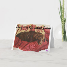 Chocolate Labrador hund på kortet soffa-Pension Kort
