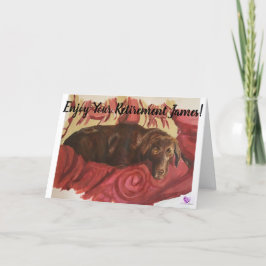 Chocolate Labrador hund på kortet soffa-Pension Kort