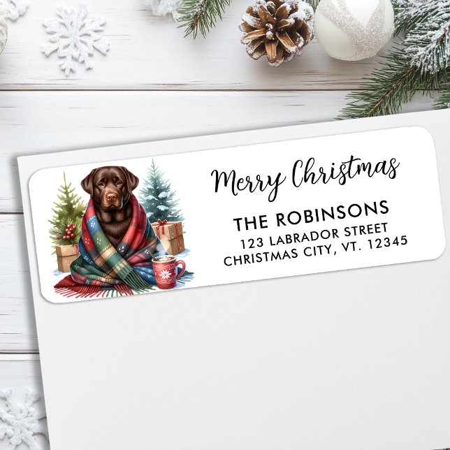 Chocolate Labrador Hund-Returadressen Returadress Etikett (Skapare uppladdad)
