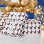Chocolate Labrador i jultomten Presentpapper<br><div class="desc">Labrador hämmar mönster ...  choklad/valfri ...  med en röd julhatt ...  hund älskare fick en papper julomslutning från Ricaso (annat färg finns i lager)</div>