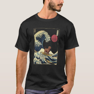 Chocolate Labrador Japanska Kanagawa Wave Funny Su T Shirt