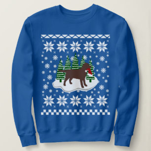 Chocolate Labrador jul Evergreen Snöflingor T Shirt