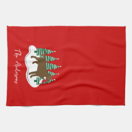 Chocolate Labrador jul Evergreen Träd Kökshandduk