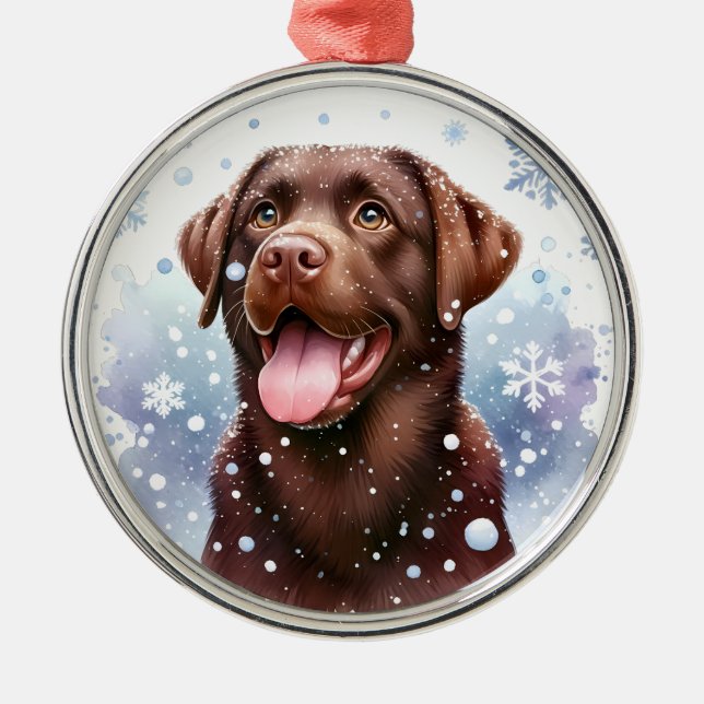 Chocolate Labrador jul Ornament (Framsidan)