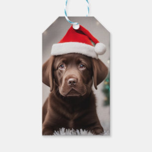 Chocolate Labrador-jul Presentetikett
