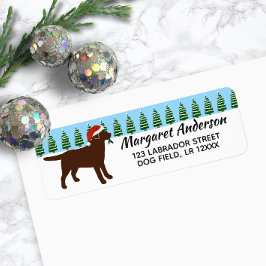 Chocolate Labrador jultomten Returadress Etikett