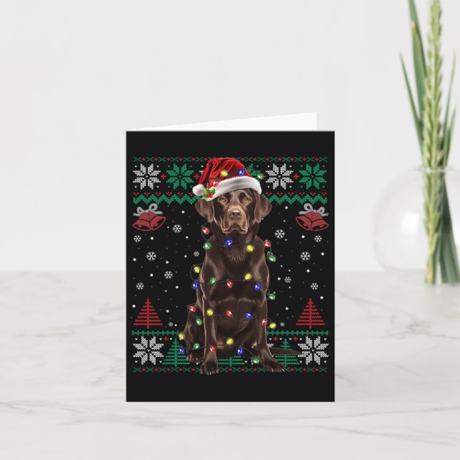 Chocolate Labrador jultomten Ugly Sweater Do Kort (Framsida)