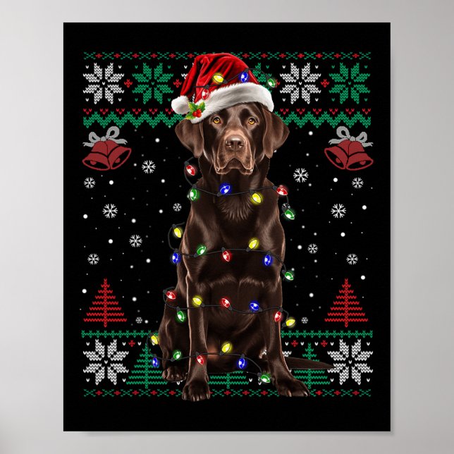Chocolate Labrador jultomten Ugly Sweater Do Poster (Framsidan)