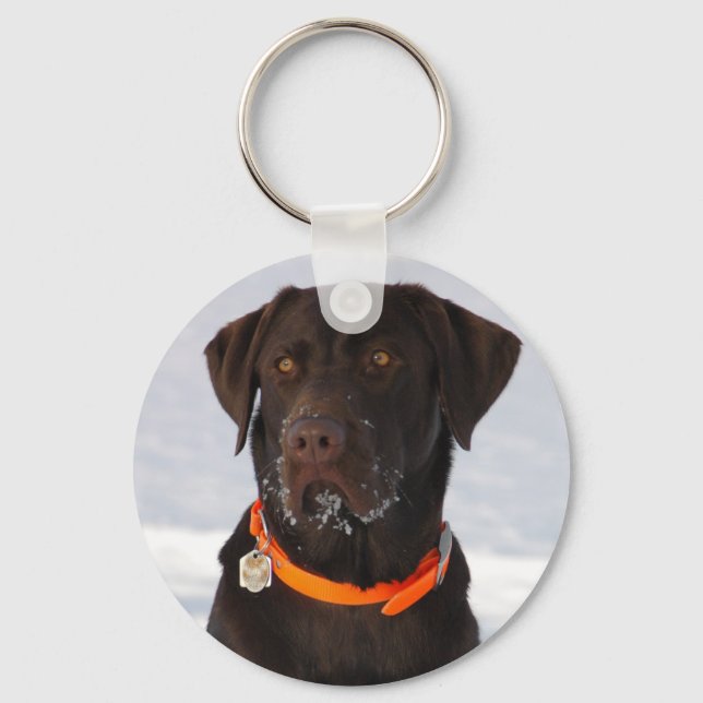 Chocolate Labrador Keychain Nyckelring (Framsida)