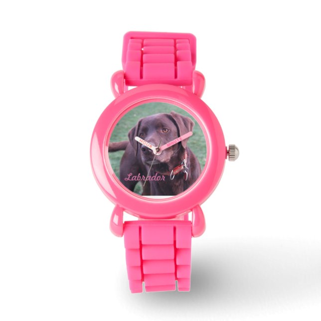 Chocolate Labrador-klocka Armbandsur (Framsida)