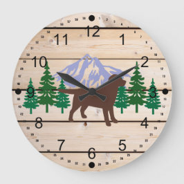 Chocolate Labrador kontur Evergreen Wall Clock Stor Klocka