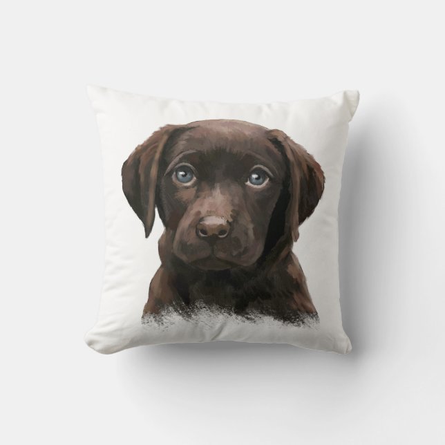Chocolate Labrador Kudde (Framsida)
