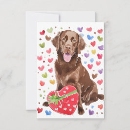 Chocolate Labrador med Heart Kärlek Card Tack Kort