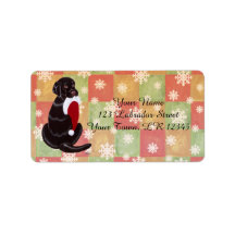 Chocolate Labrador med Santa Hat Snowflake