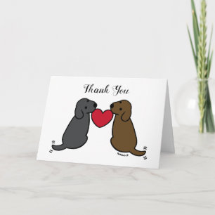 Chocolate Labrador och Black Labrador Tack Kort