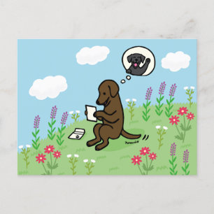 Chocolate Labrador och Brev från en vän Vykort