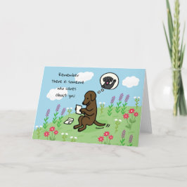 Chocolate Labrador och Brev Någon Cares Kort