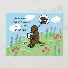 Chocolate Labrador och Brev Någon Cares Vykort