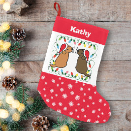 Chocolate Labrador och Fox Red Labour Santas Liten Julstrumpa