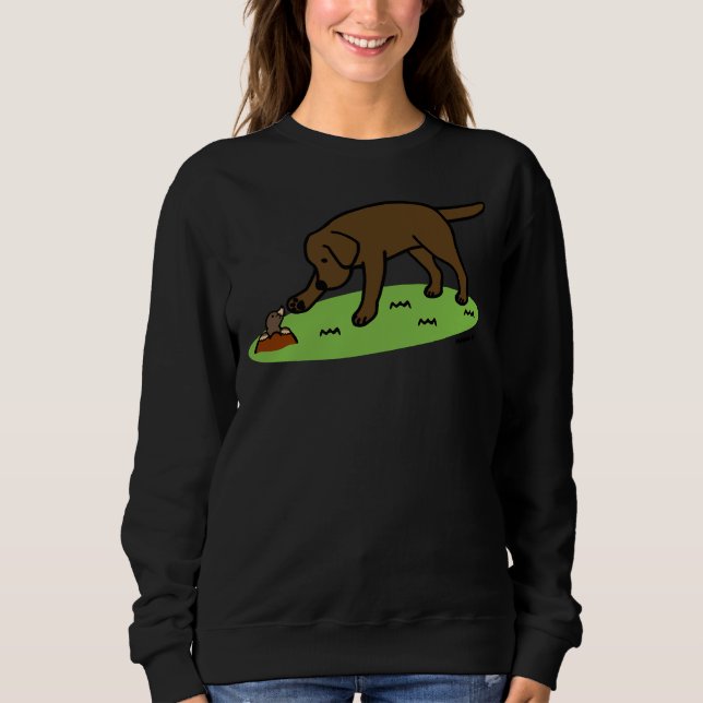 Chocolate Labrador och Mole Friend T Shirt (Framsida)