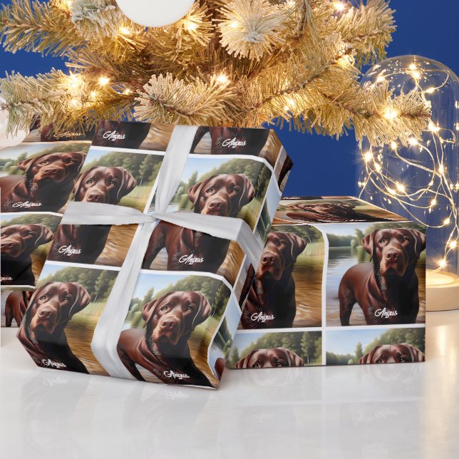 Chocolate Labrador och Sjö Presentpapper (Helgdagar)