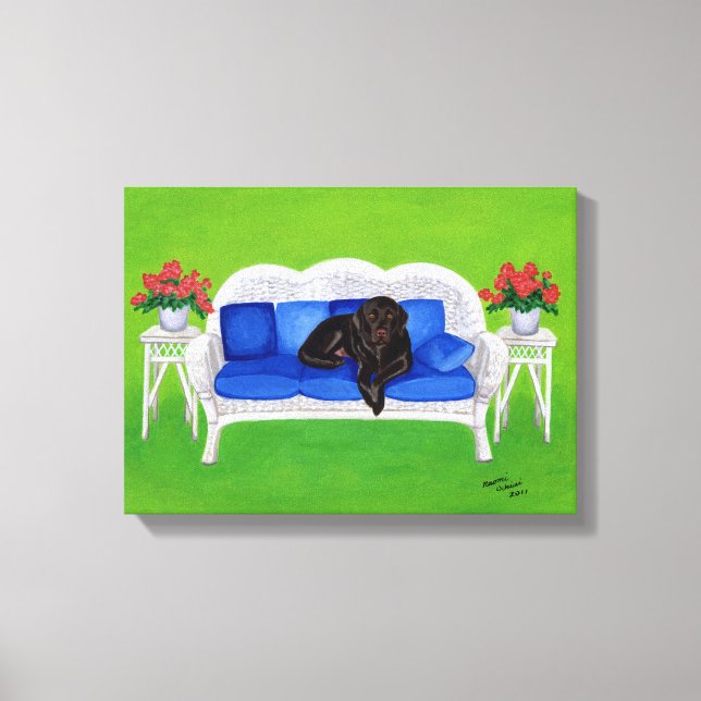 Chocolate Labrador på konturteckningen Canvastryck (Framsida)