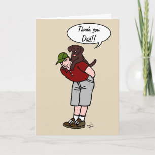 Chocolate Labrador Pappa i Red Fars dag Kort