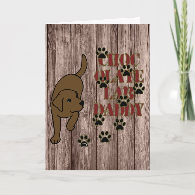 Chocolate Labrador Pappa Tass avtryck Card Kort (Framsida)