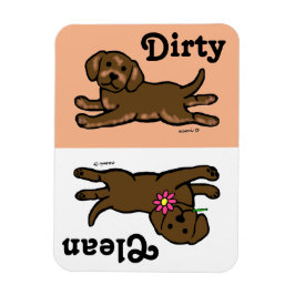 Chocolate Labrador Puppy Clean / Dirty Magnet