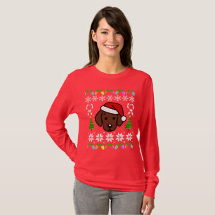 Chocolate Labrador Puppy jul Mönster T Shirt