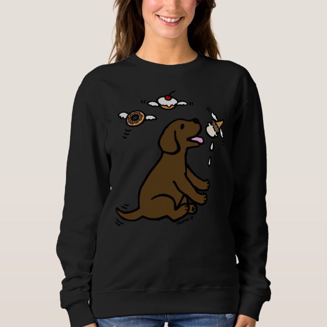 Chocolate Labrador Puppy Sweets Dream T Shirt (Framsida)