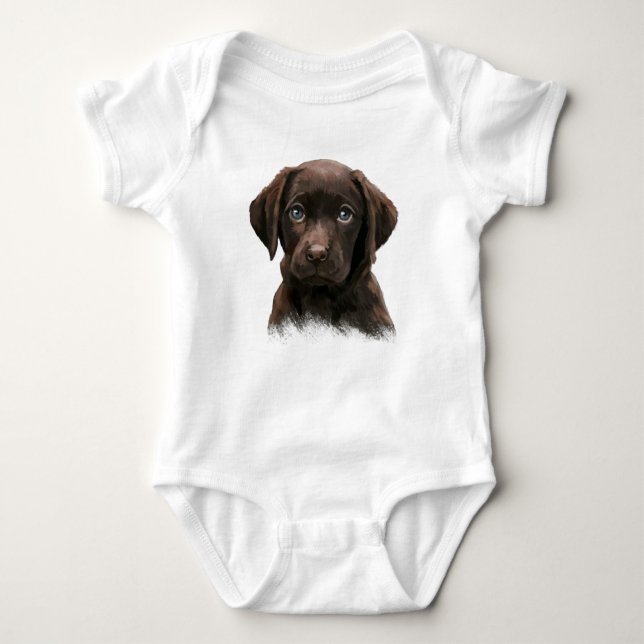 Chocolate Labrador Puppy T Shirt (Framsida)