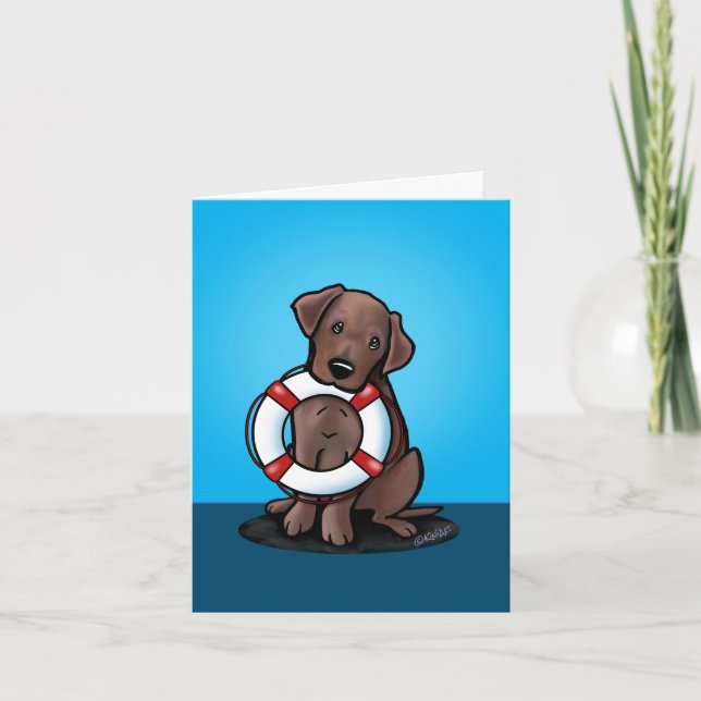 Chocolate Labrador Rädding Card Kort (Framsida)