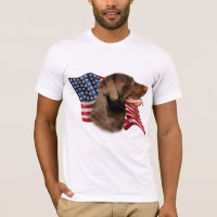 Chocolate Labrador Retriever American Flagga