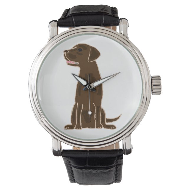 Chocolate Labrador Retriever Art Watch Armbandsur (Framsida)