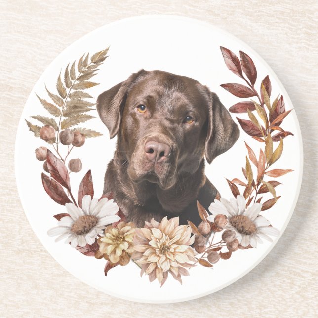 Chocolate Labrador Retriever Autumn Wandeans Underlägg (Framsidan)
