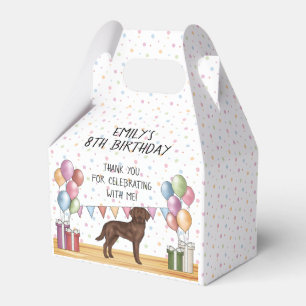 Chocolate Labrador Retriever Birthday Tack Presentaskar