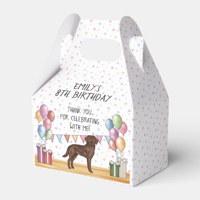Chocolate Labrador Retriever Birthday Tack Presentaskar (Framsidan Sidan)