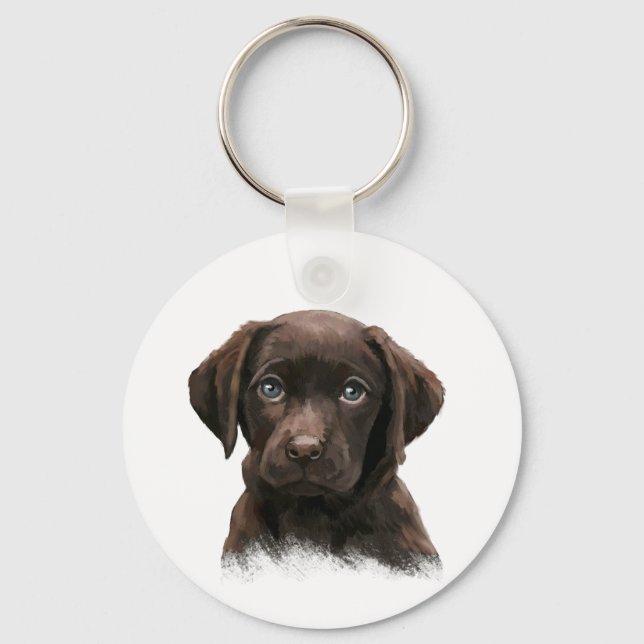 Chocolate Labrador Retriever Brown Nyckelring (Framsida)