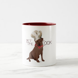 Chocolate Labrador Retriever Chef Två-Tonad Mugg
