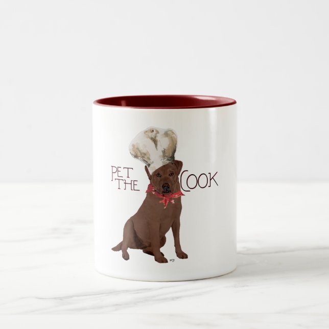 Chocolate Labrador Retriever Chef Två-Tonad Mugg (Center)