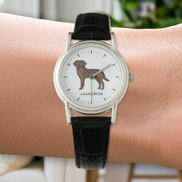 Chocolate Labrador Retriever Cute Lab Hund Art Nam Armbandsur