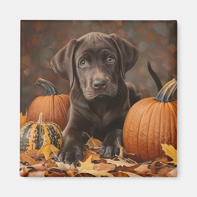 Chocolate Labrador Retriever Höst Magnet (Framsidan)